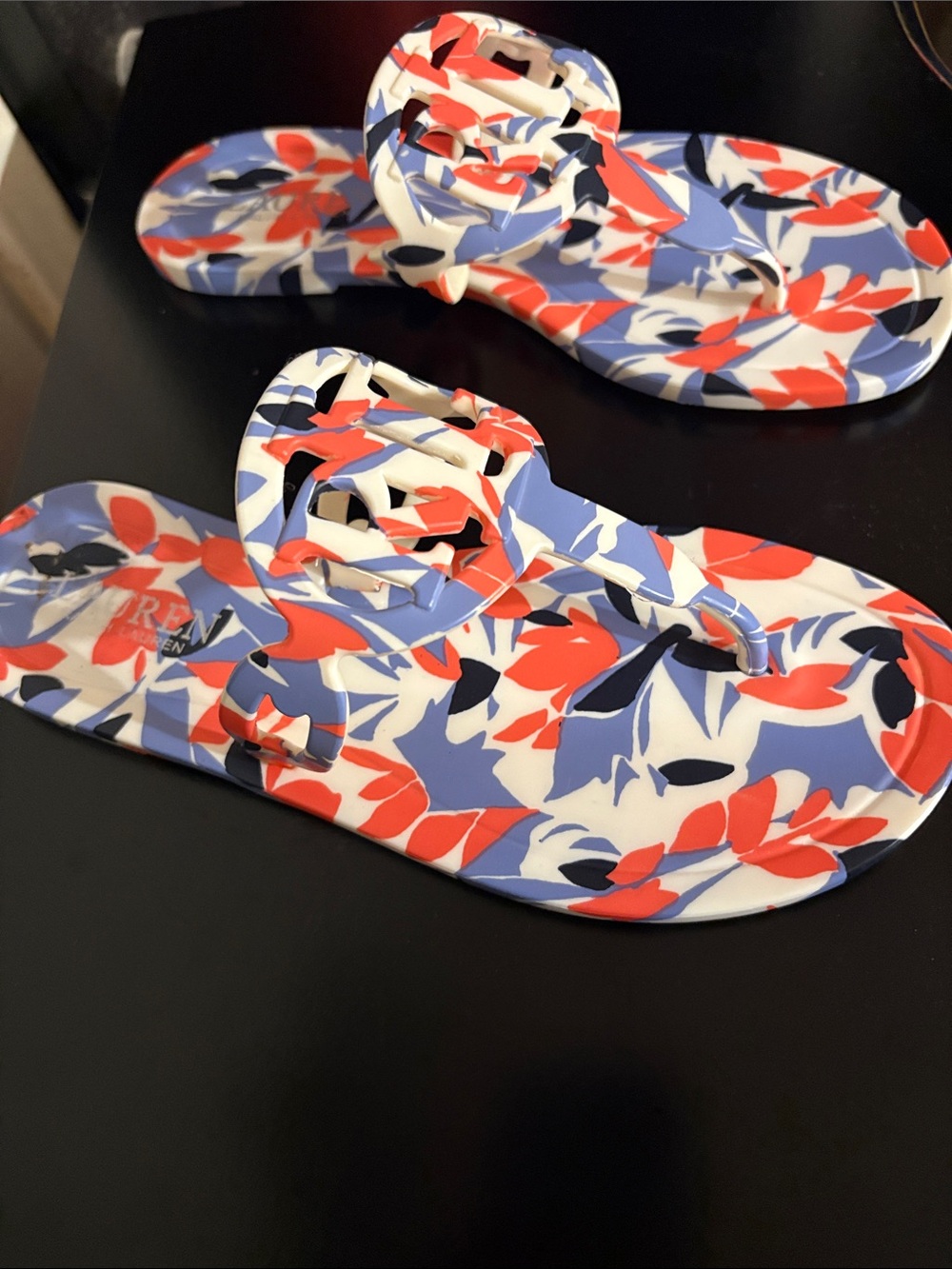Lauren Ralph Lauren Floral Pattern Jelly Sandals. Size 5B